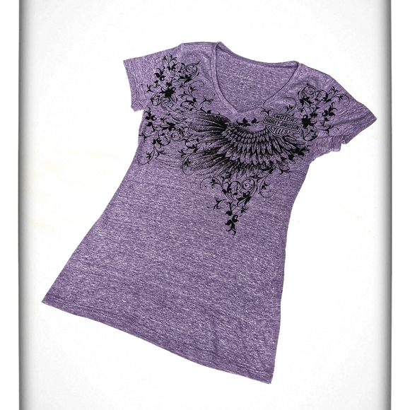 Harley-Davidson Tops - FIRM Harley Davidson purple shirt